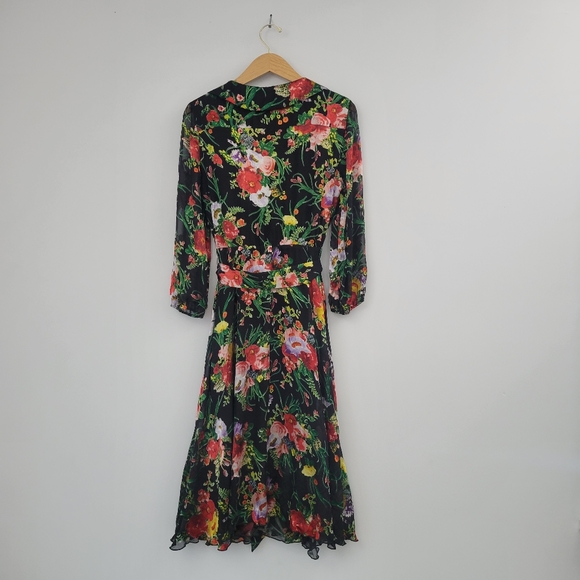 NWT Alice Olivia Abney Silk Floral Wrap Dress SZ 8 - Picture 6 of 15